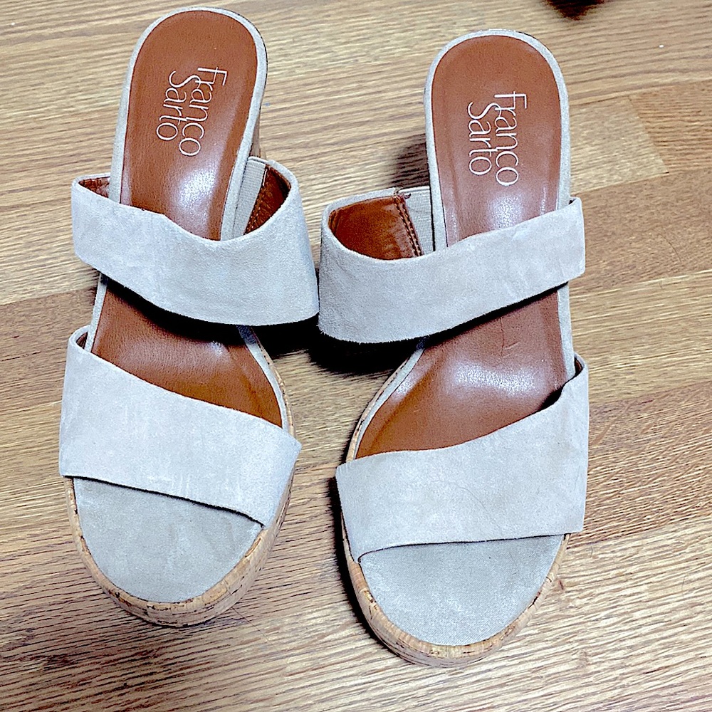 Franco Sarto wedge sandal size 8, worn a few times. fair/good condition